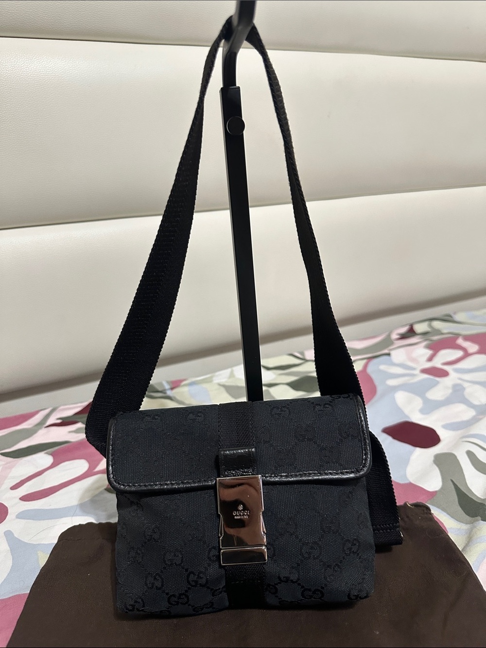 Gucci Buckle GG Canvas Waist/Body Bag